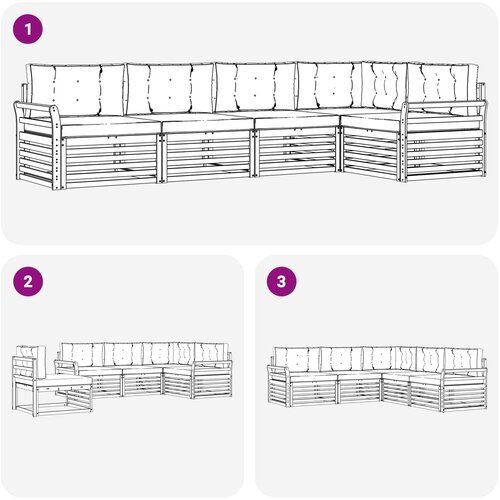  Set vanjskih sofa 5 kom. Prirodna i svijetlo siva Smeđa 329 x 170,5 x 73 cm Slike