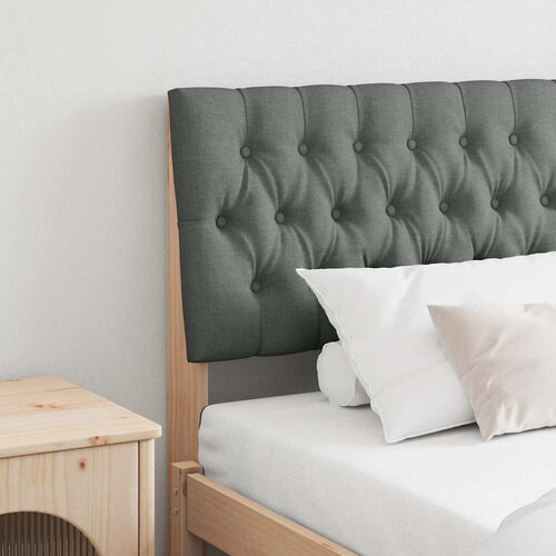 vidaXL Tapecirano vzglavje Temno siva 180 cm Masivno borovo les Cene