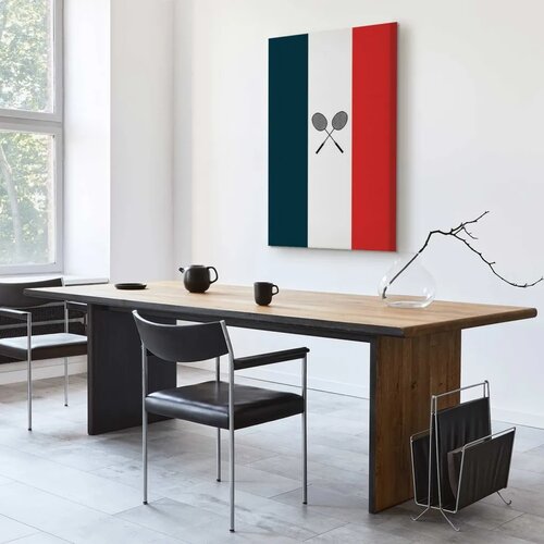  Slika - Black Badminton Rackets Against the Backdrop of the French Flag 60x90 Na talijanskom platnu Slike