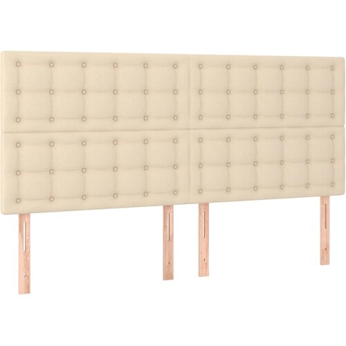  LED uzglavlje krem 200x5x118/128 cm od tkanine Slike