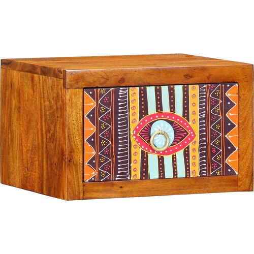 vidaXL Nočne omarice s predalom Rjava, večbarvna 35 x 30 x 22 cm Cene