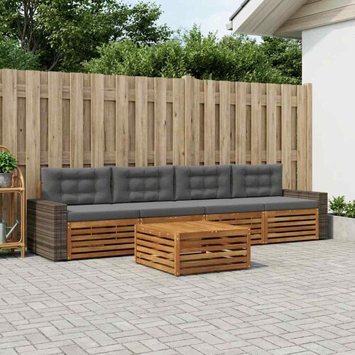  Set vanjskih sofa 5 kom. Prirodna i antracit Cijene