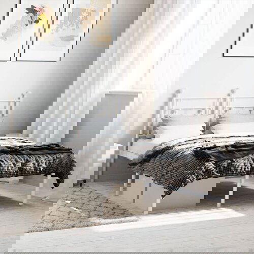 vidaXL Metalni okvir za krevet s uzglavljem bijeli 120x200 cm Cene