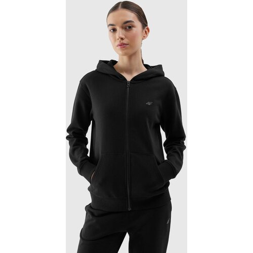 4f Women&amp;#039;s Sweatshirt Zipped Hoodie - Black Slike