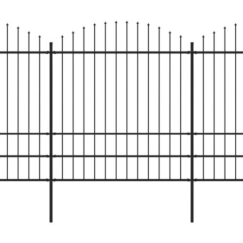  Vrtna ograda s ukrasnim kopljima (1 75-2) x 15 3 m čelična crna Slike