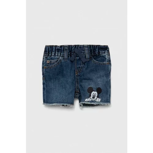 GAP Dječje traper kratke hlače boja: tamno plava, s aplikacijom, podesivi struk
