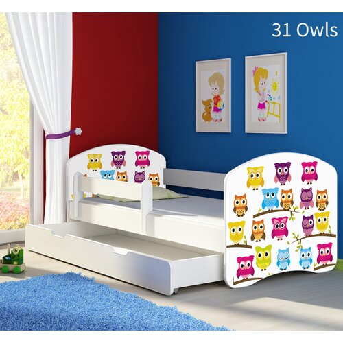  Otro&scaron;ka postelja ACMA z motivom, stranska bela + predal 180x80 cm 31 Owls Cene