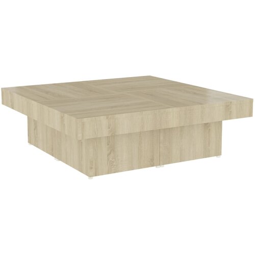 Maison Chic Klubska mizica - kavna mizica - Nizka mizica sonoma hrast 90x90x28 cm iverna plo&amp;scaron;ča, (21752645) Slike