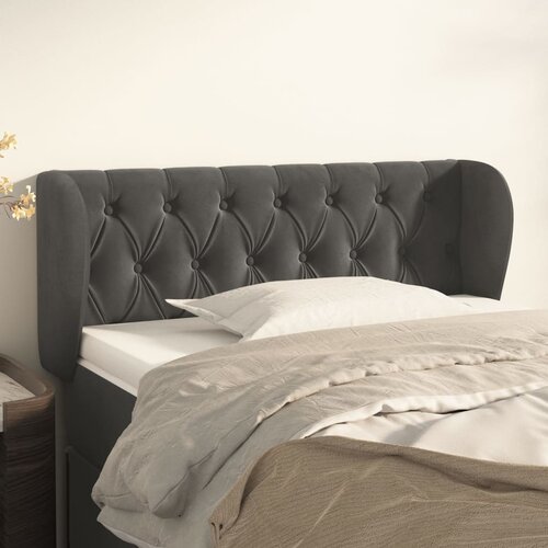 vidaXL Uzglavlje s ušima tamnosivo 103x23x78/88 cm baršunasto Cijene