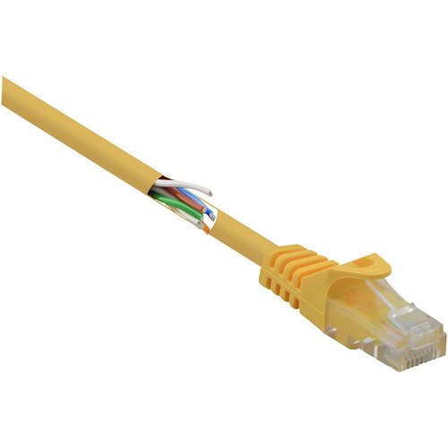 Renkforce RF-5224648 RJ45 omrežni kabel\, Patch kabel CAT 5e U/UTP 0.15 m rumena z za&scaron;čitnim zapornim zatičem\, brez halogena 1 kos, (20418691) Cene