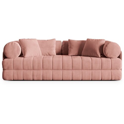 Cosmopolitan Design Rožnata žametna raztegljiva sedežna garnitura 206 cm Kemi – Cene