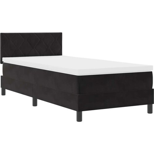 VidaXL Kutna kreveta s ovom madracem Crna 100x200 cm Bar&amp;scaron;un Slike