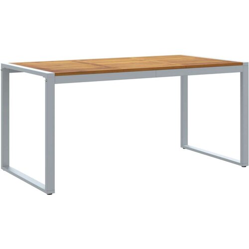 Vanjski stol za blagovanje Siva 160x80x75 cm Čelik i masivno drvo bagrema Cijene