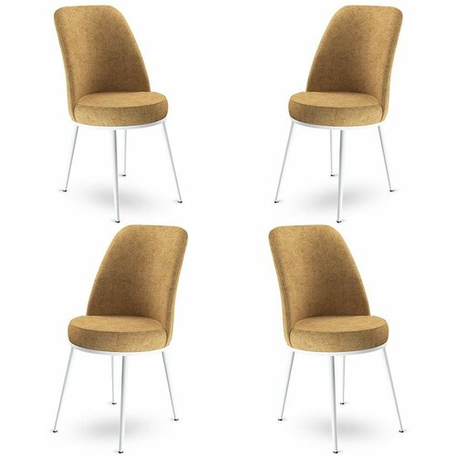 HANAH HOME dexa - cappuccino, white cappuccinowhite chair set (4 pieces) Slike