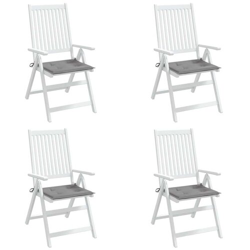  Jastuci za vrtne stolice 4 kom sivi 40x40x4 cm od tkanine Slike