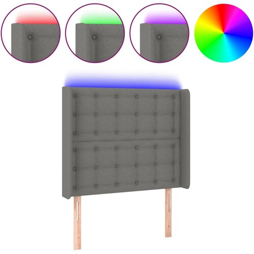 Maison Chic LED Posteljno vzglavje - Vzglavna omarica - Nočna omarica temno sivo 93x16x118/128 cm blago, (21709976) Cene
