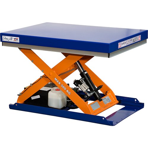 Edmolift Kompaktna dvižna miza, stacionarna, nosilnost 500 kg, plošča DxŠ 900 x 600 mm, uporabni dvig 600 mm Cene