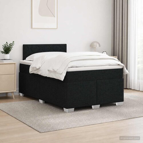  s box springom, madracem i LED-om Crna 120 x 200 cm Cene