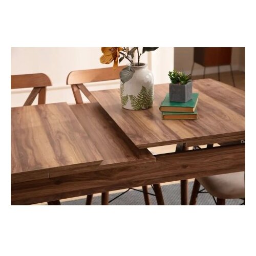 Hanah home Set Trpezarijski sto i 4 stolice Cenova Brown Slike