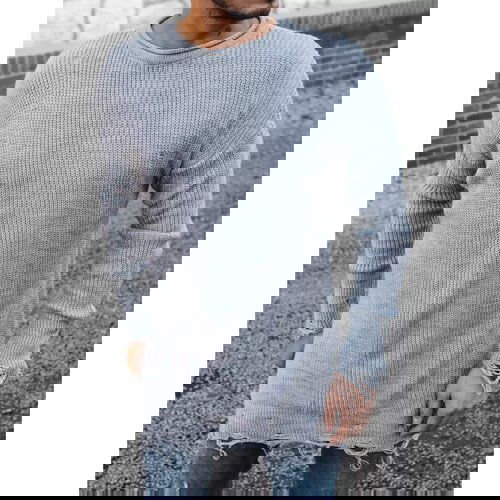 DStreet Men&amp;#039;s light gray sweater WX1963 Slike