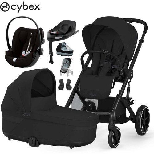 Cybex Gold® otro&scaron;ki voziček set xl 4v1 balios&trade; s lux moon black (frame black) + cloud&trade; g moon black plus + isofix baza g + dodatki Cene