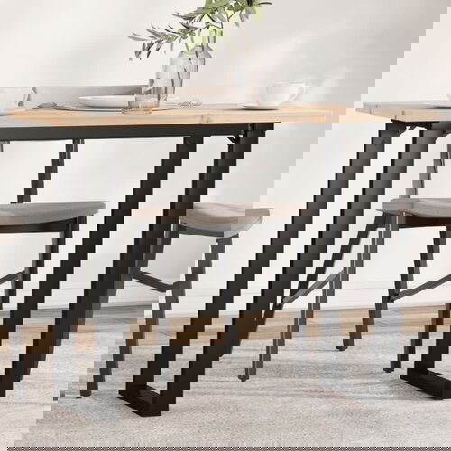 vidaXL Blagovaonski stol O-oblika 100x50x75 5 cm od borovine i željeza Cene
