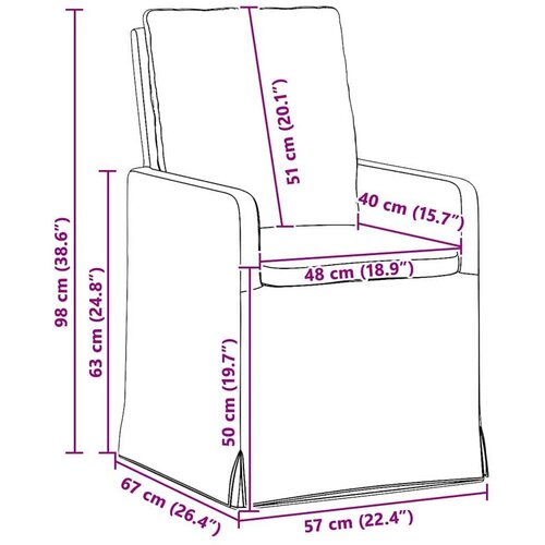  Trpezarijske stolice 2 pcs Tamno smeđa 57 x 67 x 98 cm tkanina Slike