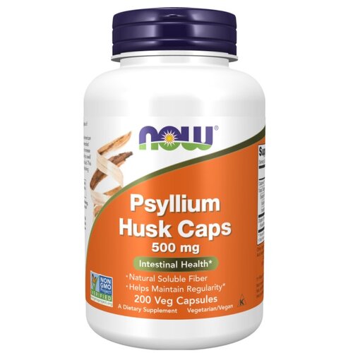 Now Foods Indijski trpotec - Psilium NOW, 500 mg (200 kapsul) Slike