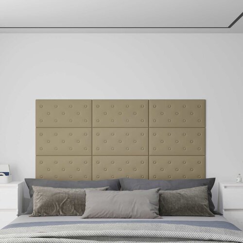  Zidna uzglavlja 12 pcs Boja cappuccina 60 x 30 cm Lažna koža Cijene