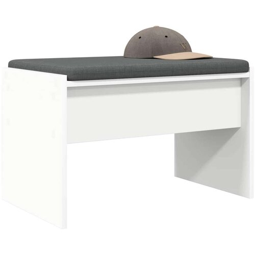  Klupa za hodnik s jastukom Bijelo 60 x 38 x 46 cm Slike