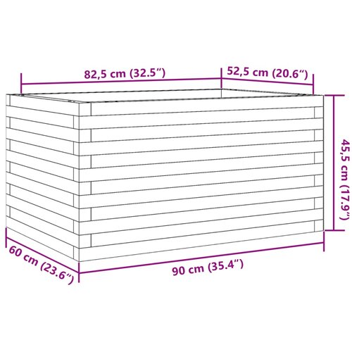  Vrtna sadilica 90x60x45,5 cm od masivne borovine Slike