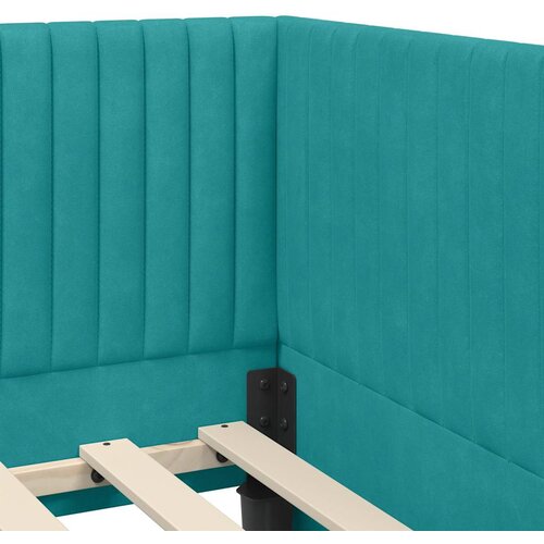  Kutni krevetni okvir s madracem 2 kom. Tirkizna 90 x 190 cm Slike