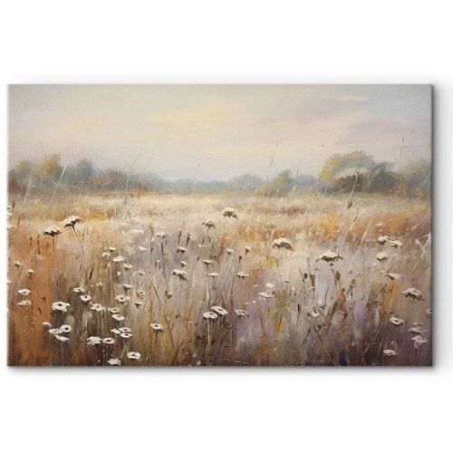  XXL slika - Impressionist meadow &amp;ndash; field landscape in a pastel colour palette 130x87 Slike