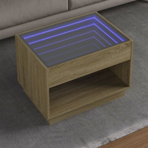  Stolić s beskonačnim LED svjetlima boja hrasta 70x50x50 cm Cene
