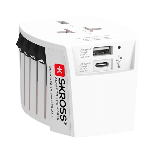 Skross adapter MUV Euro, Aus/Kina, UK, SAD/Japan + USB-A/USB-C Cene