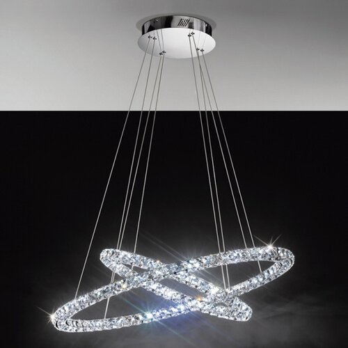 Eglo varrazo visilica/2, led, 29,6w, prečnik 550, hrom/kristal Slike