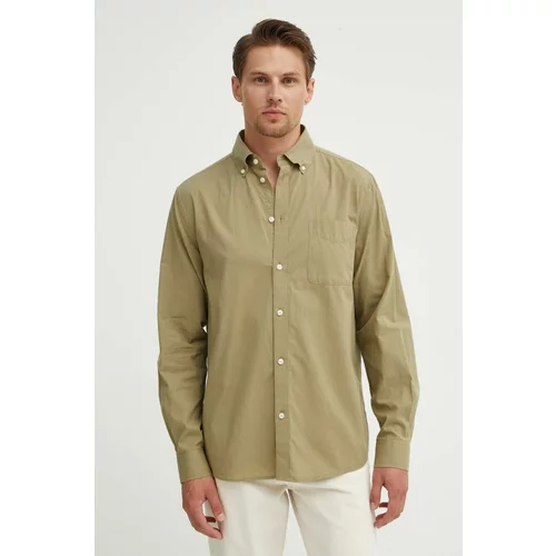 Les Deux Pamučna košulja za muškarce, boja: zelena, regular, s button-down ovratnikom, LDM410183