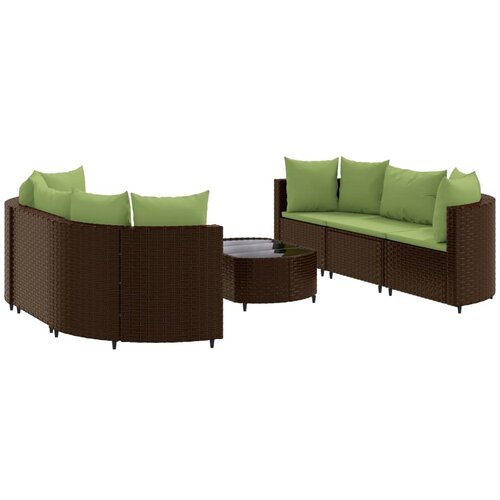 vidaXL 7-dijelni set vrtnih sofa od poliratana s jastucima smeđi Cijene