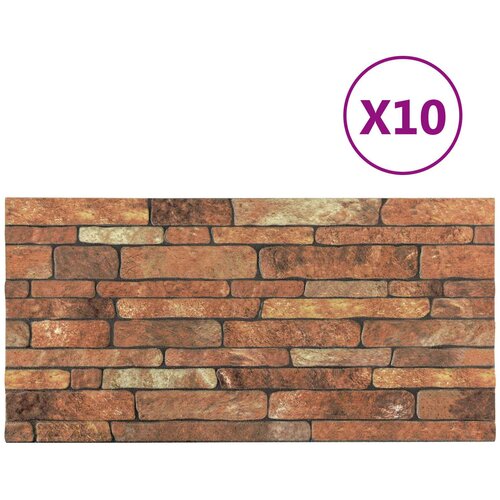  Zidne panele 10 pcs Smeđa i bijela 100 x 50 cm EPS pjena Slike