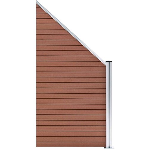VidaXL set WPC ograda 5 kvadratnih + 1 kosa 965 x 186 cm smeđi Slike