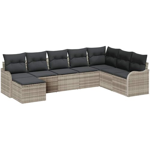  Sjedeća garnitura za vrt 8 kom. Svijetlo siva poliratan Svjetlosiva 287,5 x 177,5 x 69 cm Slike