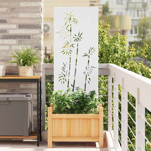 vidaXL Privatnost u vrtu Bijelo 50 x 140 cm Hladno valjana čelična Cene