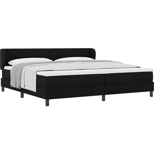 vidaXL Krovni krevet s madracem Crna 200x200 cm Tkanina Cene