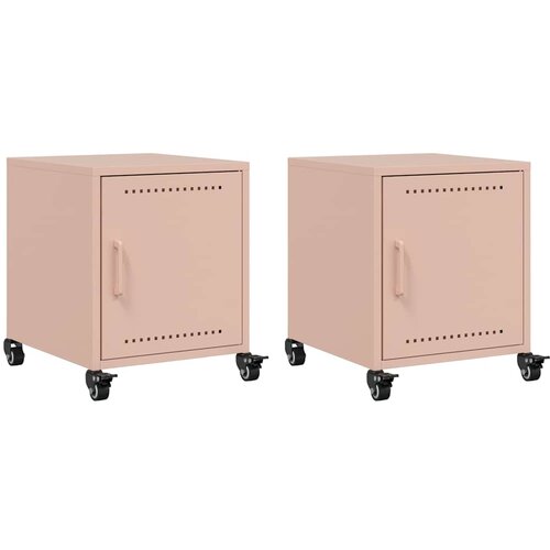 Maison Chic Dvo delni komplet Nočne omarice - Nočne mize roza 36x39x43,5 cm jeklo, (21688709) Slike