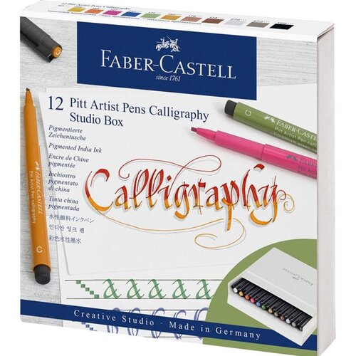 Faber-Castell Kaligrafski flomasteri Faber-Castell Pitt - studio box 12 komada Slike