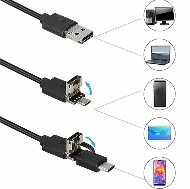 NOBRAND OTG endoskopska kamera - 1920&amp;times;1080p (USB/MicroUSB/USB-C, 8 mm) Slike