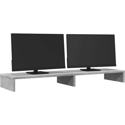 VidaXL Stalak za monitor boja betona 100x27x10 cm konstruirano drvo Slike