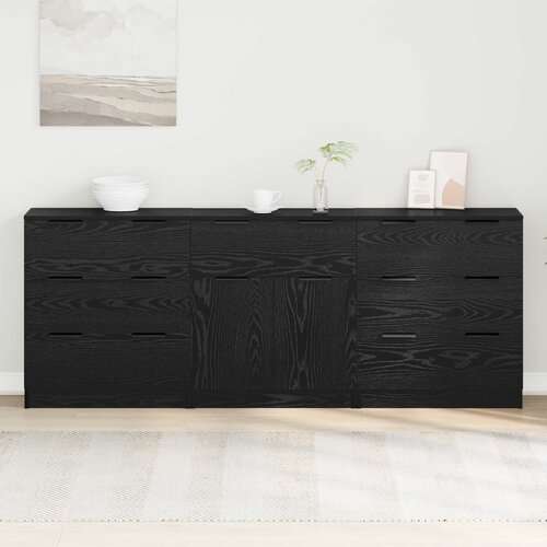  Kreveta 3 pcs Crni hrast 181 x 30 x 70 cm Konstruirano drvo Cijene