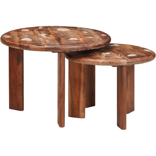  Stolovi za kavu na sklapanje 2 pcs Čvrsto reciklirano drvo Cene