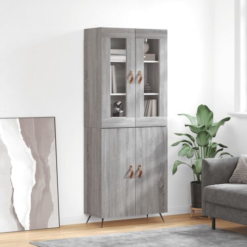 VidaXL Visoka komoda siva sonome 69 5x34x180 cm od konstruiranog drva Slike